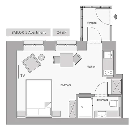 Sanhaus - Sailor - Dla Par 2 Minuty Od Plazy Apartment *
